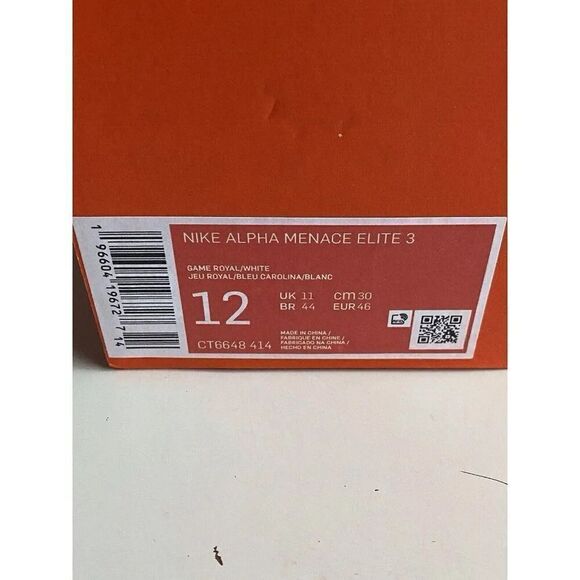 Men’s Sz 12 Nike Cleats Blue Alpha Menace Elite 3 Game Royal Football CT6648-414 - Picture 2 of 13